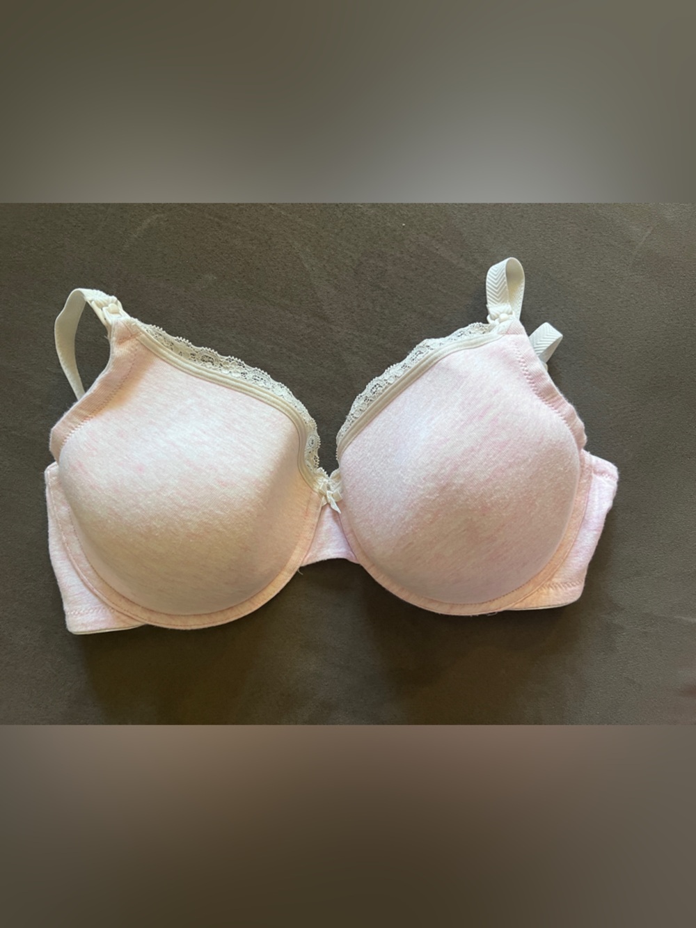 Motherhood Maternity Light Pink Lace Trim Nursing Bra - Women Intimates